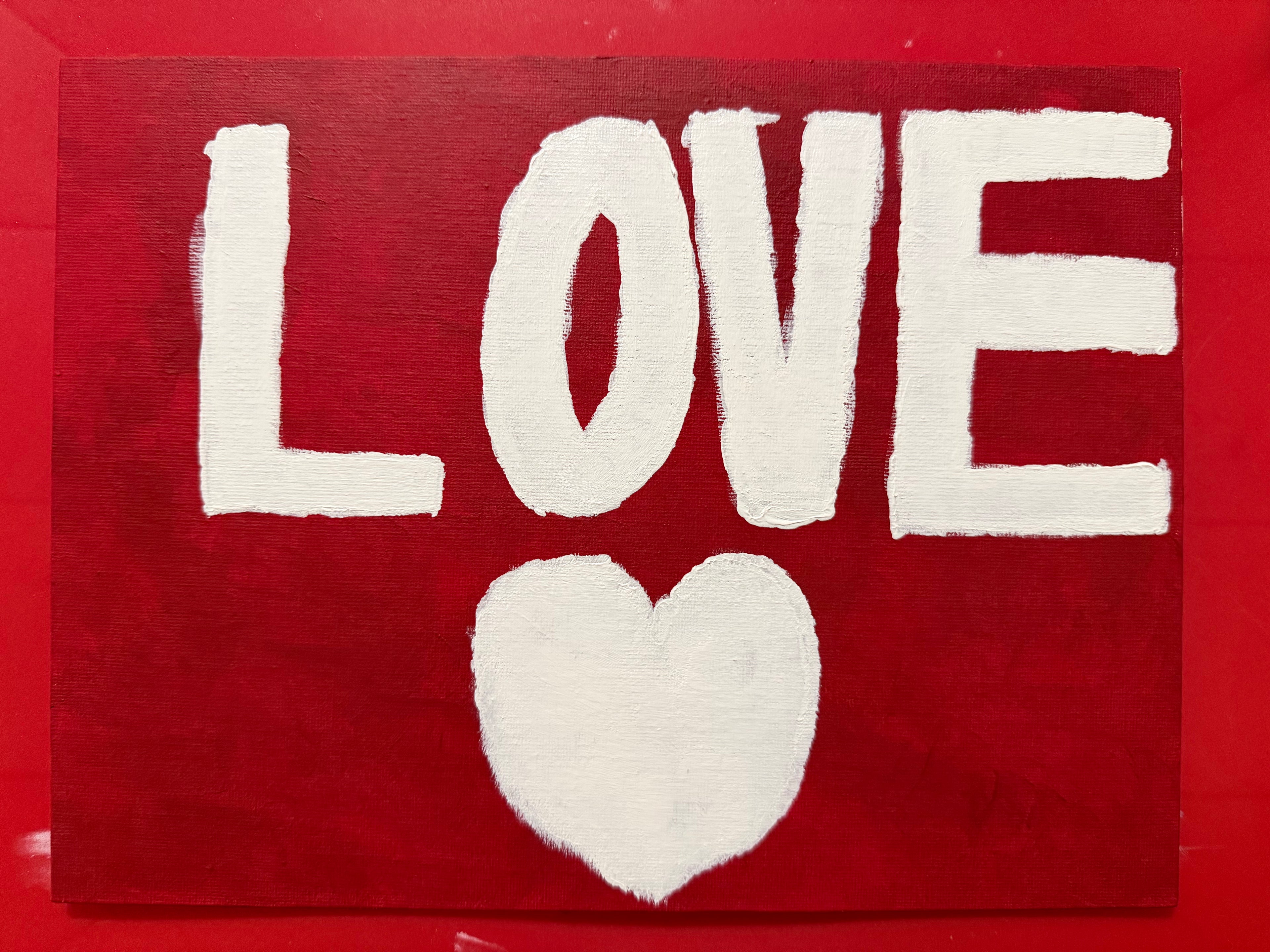 9 x 12 Hand Painted LOVE Artwork